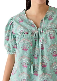 Plus Peasant Shirt with Tassels