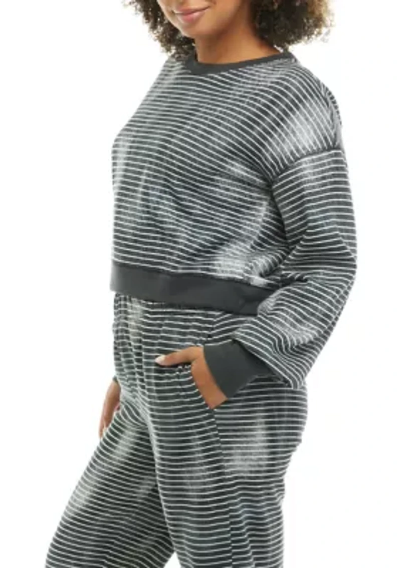 Long Sleeve Cropped Dyed Sweatshirt