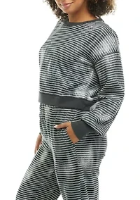 Long Sleeve Cropped Dyed Sweatshirt