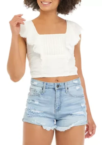 Flutter Sleeve Peasant Top