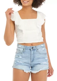 Flutter Sleeve Peasant Top