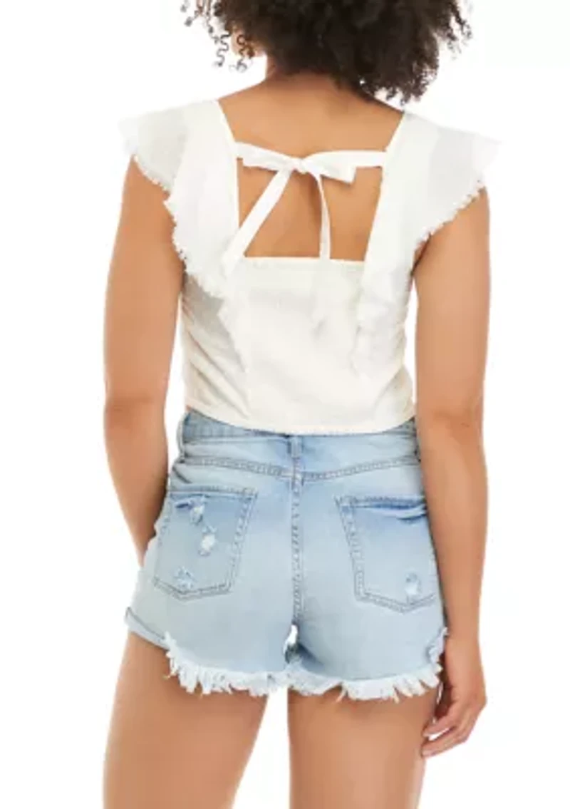 Flutter Sleeve Peasant Top