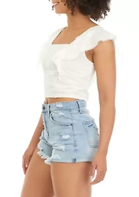 Flutter Sleeve Peasant Top