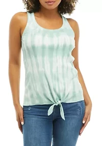 Core Ribbed Tie Front Tank Top