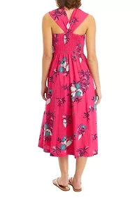 Women's Printed Halter Midi Dress