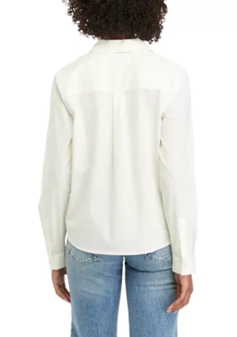 Women's Solid Classic Button Down Shirt