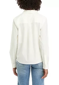 Women's Solid Classic Button Down Shirt