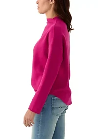 Women's Mock Neck Long Sleeve Sweater