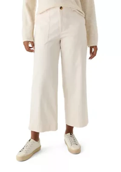 Women's High Rise Wide Leg Crop Utility Jeans