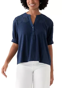 Women's Schiffley Mix Henley Top