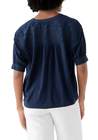 Women's Schiffley Mix Henley Top