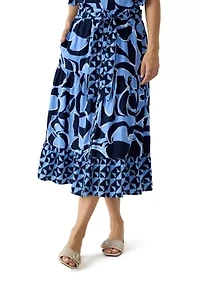 Women's Button Front Midi Skirt