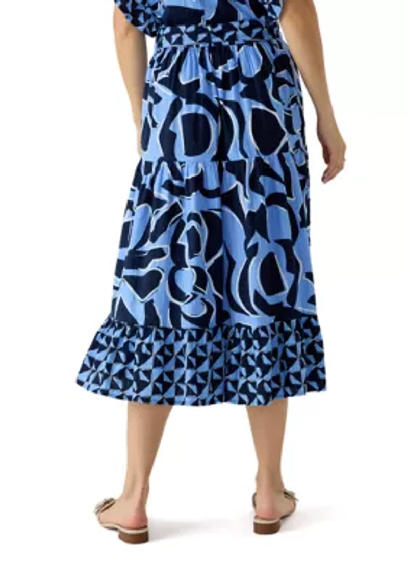 Women's Button Front Midi Skirt