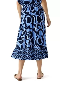 Women's Button Front Midi Skirt