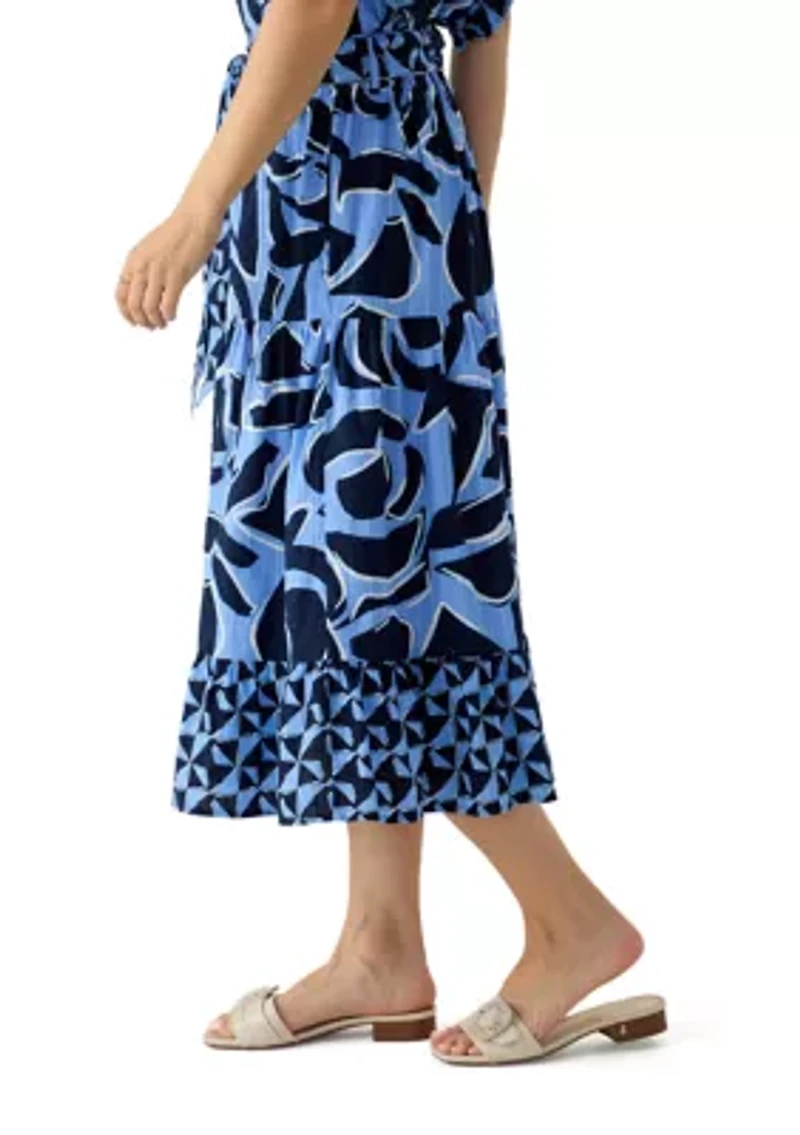Women's Button Front Midi Skirt