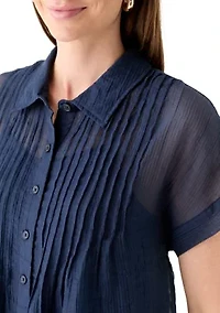 Women's Short Sleeve Popover Swing Top