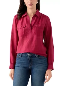 Women's Long Sleeve Utility Popover Shirt