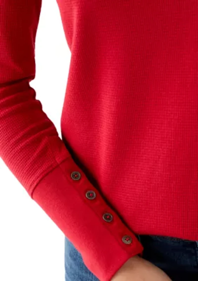 Women's Long Sleeve Waffle Thermal Crew Top