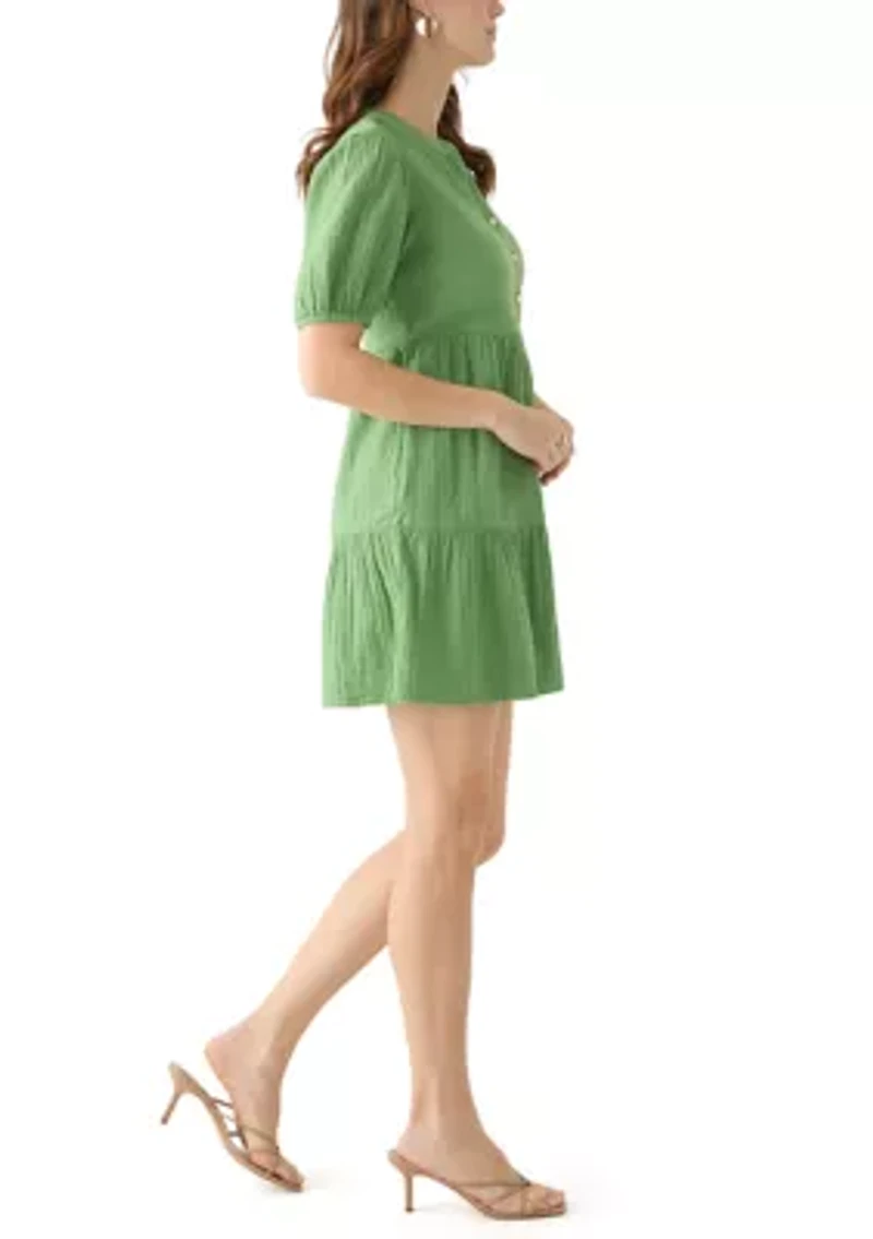 Women's Tiered Gauze Mini Dress