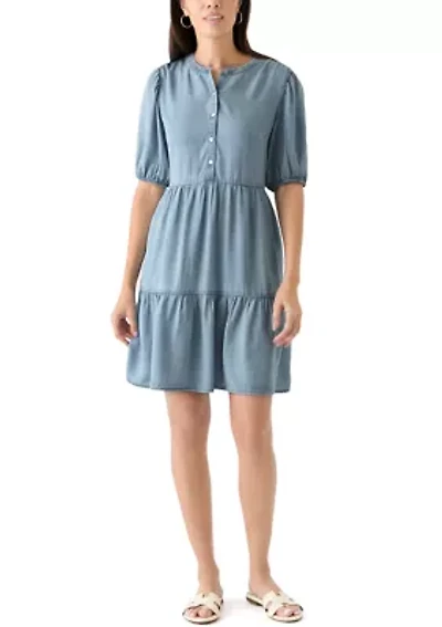 Women's Tiered Gauze Mini Dress