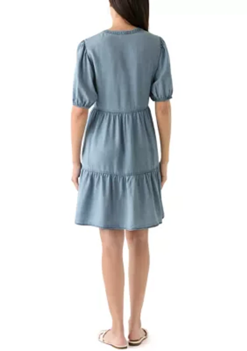 Women's Tiered Gauze Mini Dress