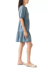 Women's Tiered Gauze Mini Dress