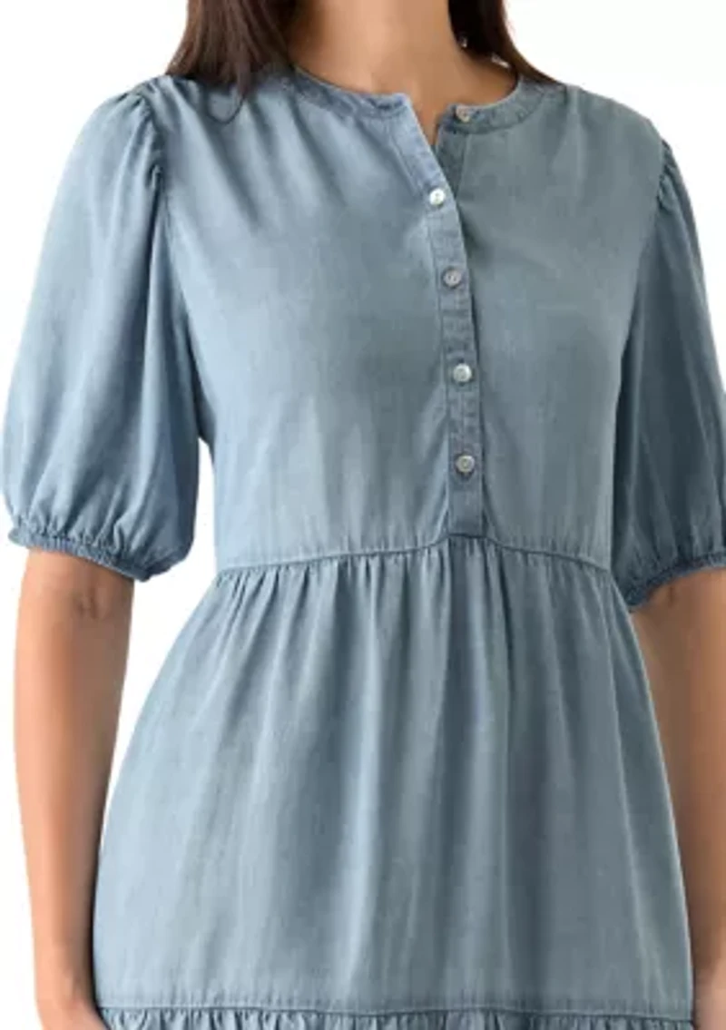 Women's Tiered Gauze Mini Dress