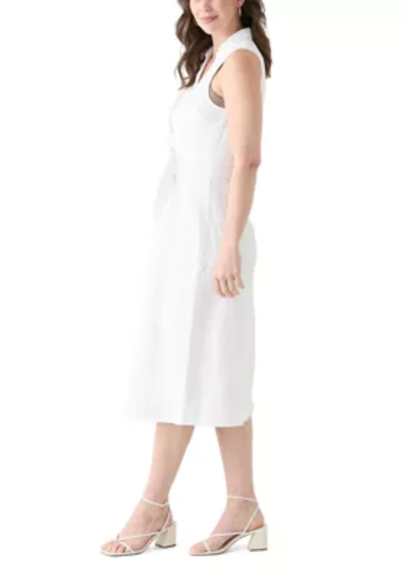 Women's Sleeveless Tie Front Gauze Midi Dress