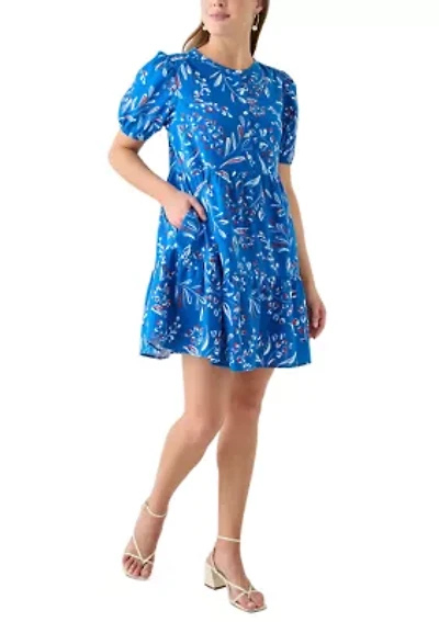 Women's Tiered Gauze Printed Mini Dress