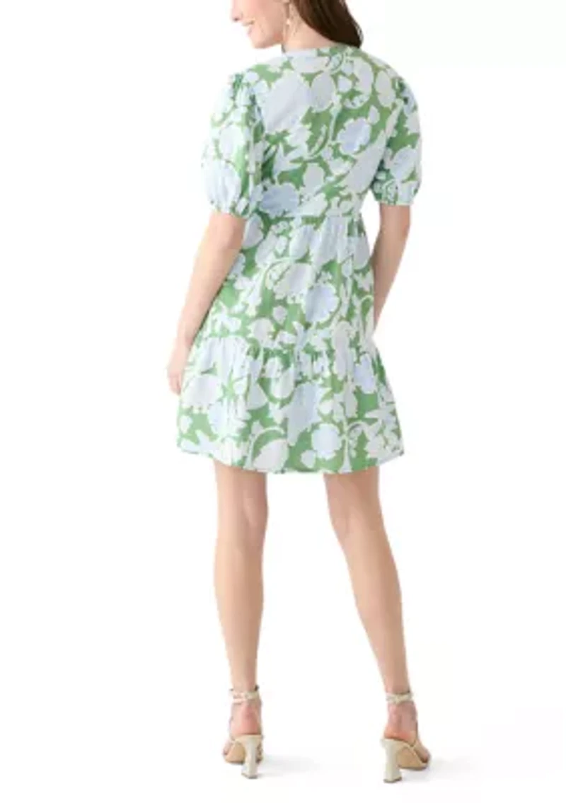 Women's Tiered Gauze Printed Mini Dress