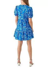 Women's Tiered Gauze Printed Mini Dress