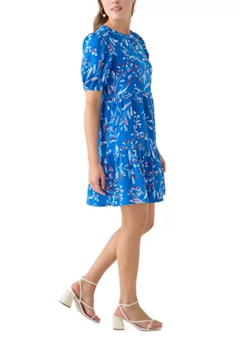 Women's Tiered Gauze Printed Mini Dress