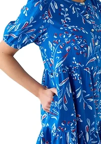 Women's Tiered Gauze Printed Mini Dress