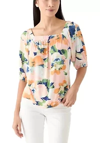 Women's Printed Square Neck Top