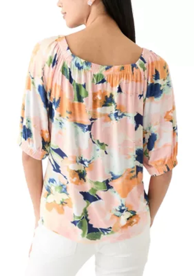 Women's Printed Square Neck Top