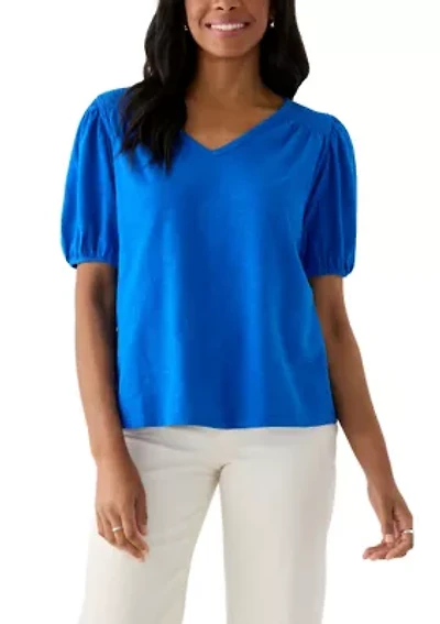 Women's Smocked Shoulder Top