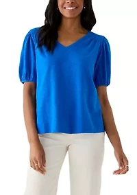 Women's Smocked Shoulder Top