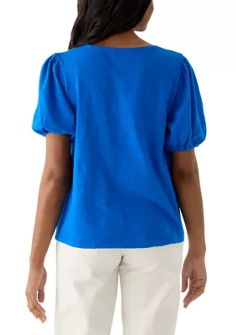 Women's Smocked Shoulder Top