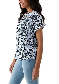 Women's Shirred Printed Top