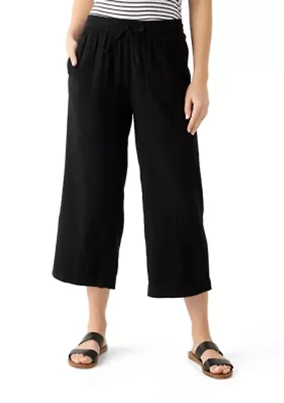 Women's High Rise Tie Waist Ankle Pants