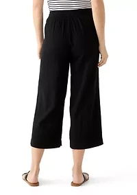 Women's High Rise Tie Waist Ankle Pants