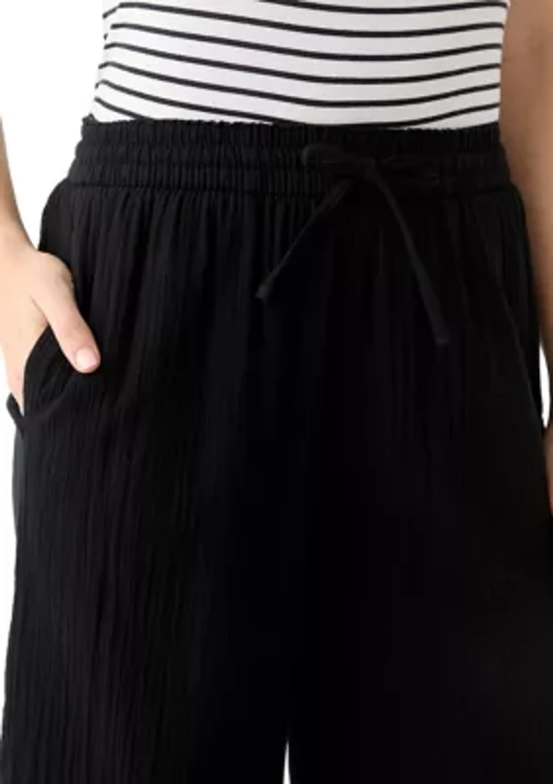 Women's High Rise Tie Waist Ankle Pants