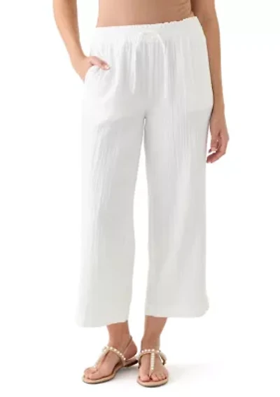 Women's High Rise Tie Waist Ankle Trousers