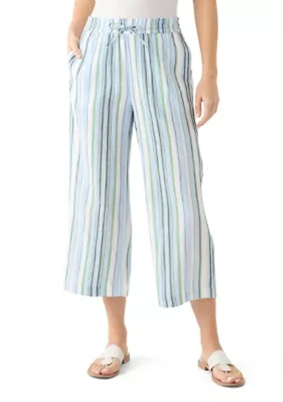 Women's High Rise Tie Waist Ankle Pants