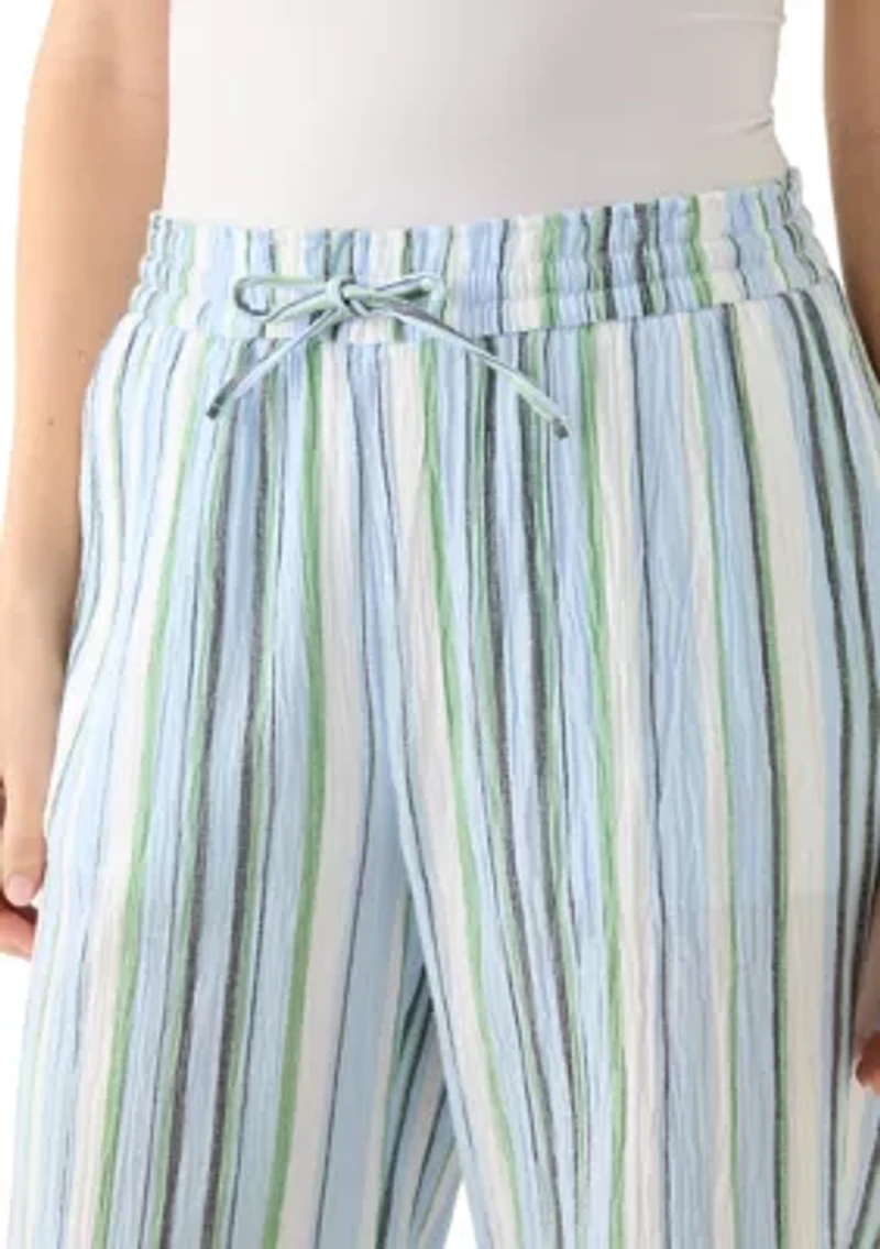 Women's High Rise Tie Waist Ankle Pants