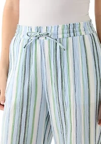 Women's High Rise Tie Waist Ankle Pants