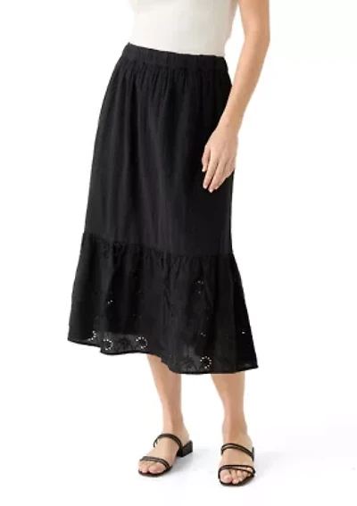 Women's Eyelet Midi Skirt
