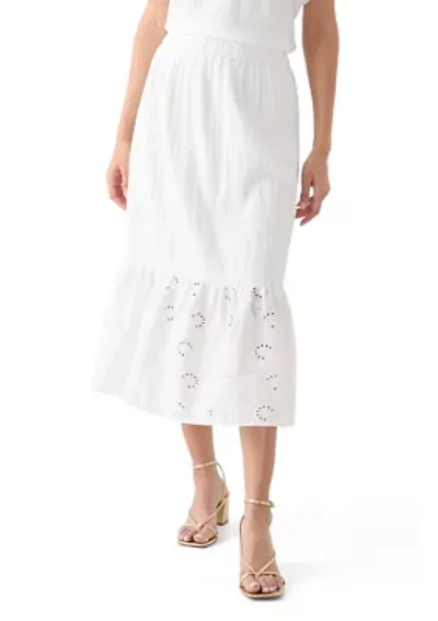 Women's Eyelet Midi Skirt