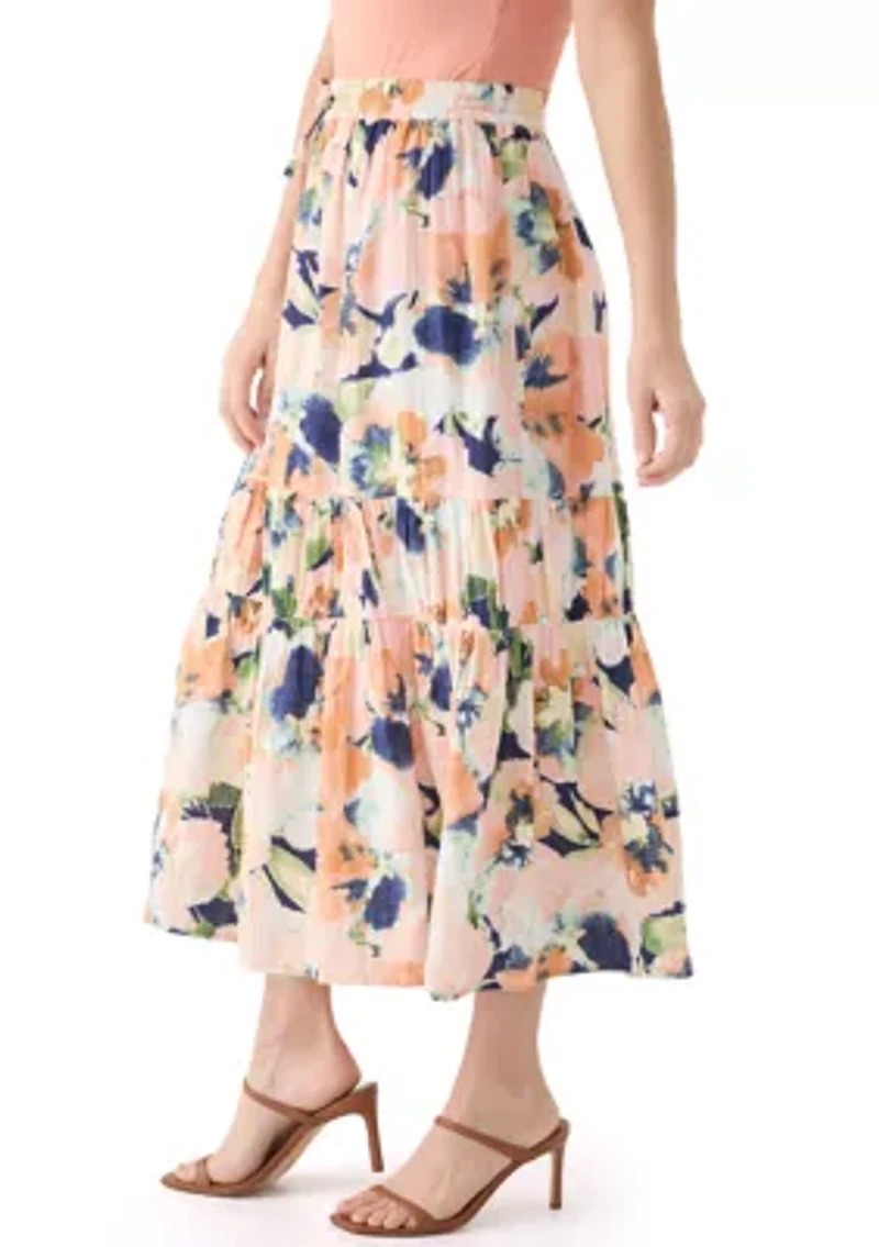 Women's Tiered Midi Gauze Skirt