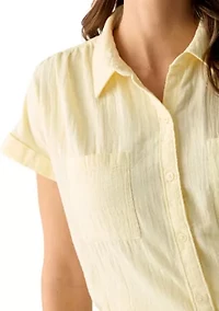 Women's Shirred Shoulder Camp Shirt